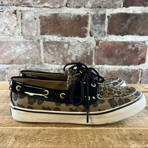 Sperry Top Sider Biscayne Leopard Print Slip-On Shoes Sz 6.5 - Picture 1 of 9